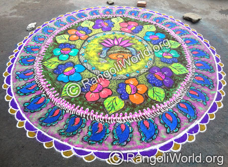 Peacock Lotus Rangoli