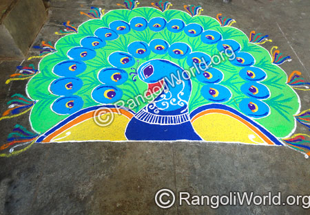 peacock rangoli