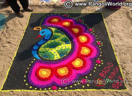 Peacock bird rangoli design