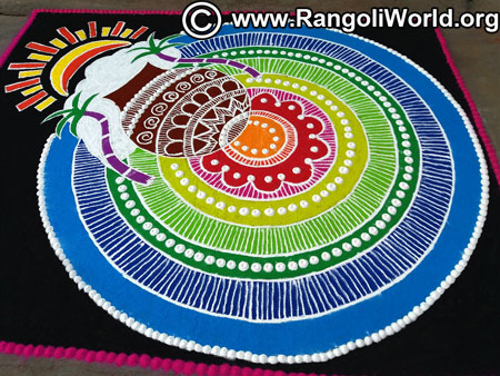 Pongal pot rangoli design 2019