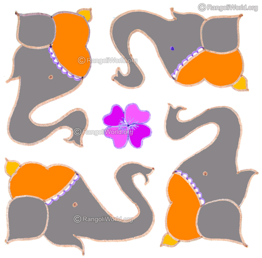 Simple ganesh chaturthi kolam aug 2015
