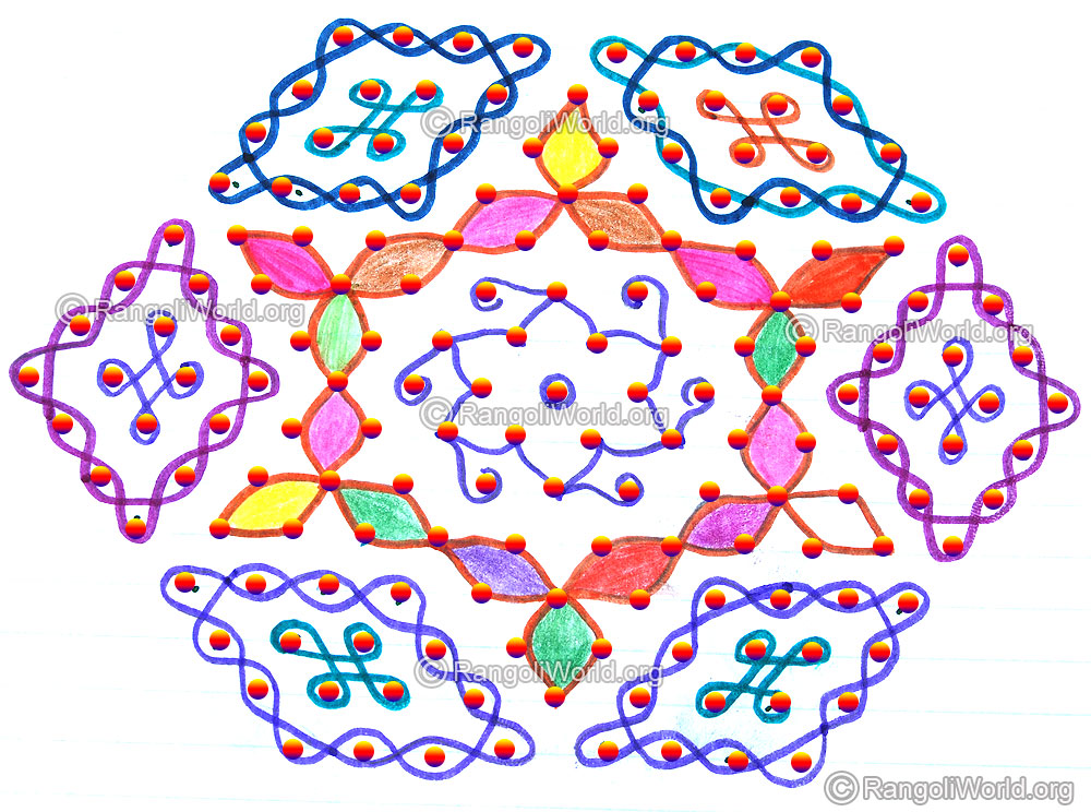Vinayagar chaturthi pooja sikku kolam sep2015 with dots
