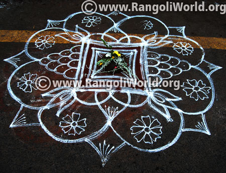 Double stroke pooja rangoli sep 2015