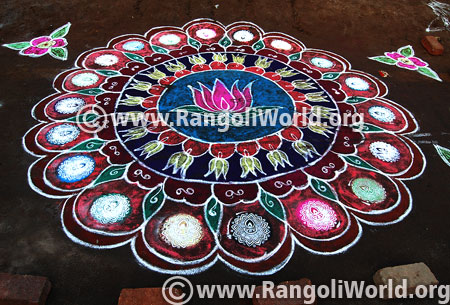 Big lotus flower rangoli design 16 september 2015