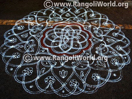 Ganesh chaturthi double stroke rangoli design 15 september 2015