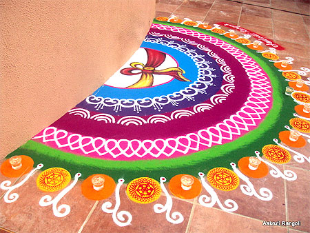 Border freehand rangoli 2015 for holi