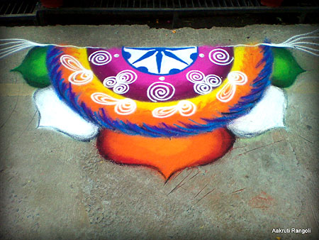 Border freehand rangoli for festival april2015