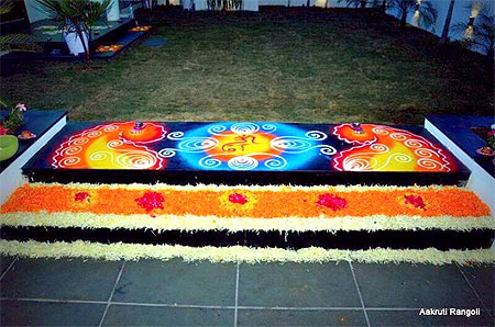Flower border freehand rangoli april2015