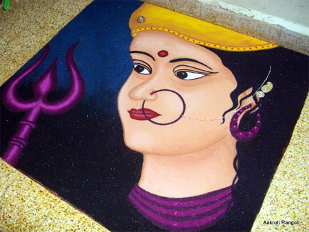 goddess freehand portrait rangoli 2015
