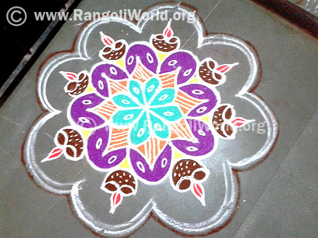Deepam freehand rangoli
