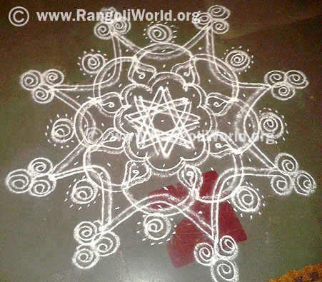 Double Stroke freehand rangoli