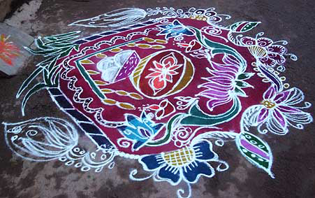 Freehand Pongal Rangoli