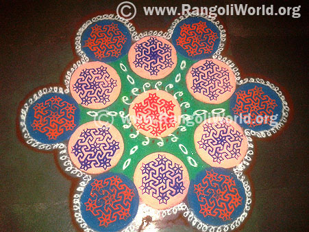 Star flower freehand rangoli