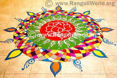 Vinayagar freehand rangoli