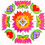 17 and 18 dots Kolam designs