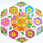 21 and 22 dots Kolam designs