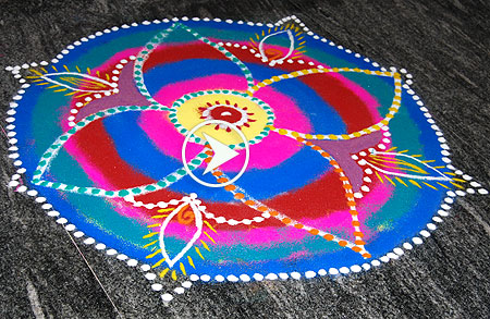 Colorful Rangoli for beginners