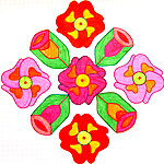 Flower kolam designs