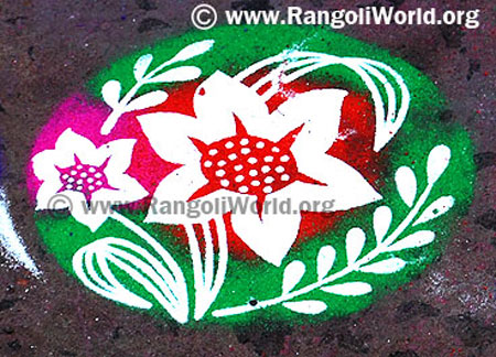 flower rangoli using Instrument