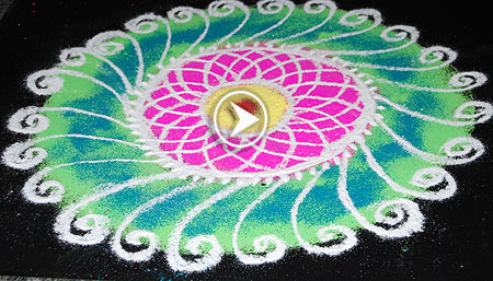 Freehand floral Rangoli Design