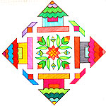 Home or House kolam designs