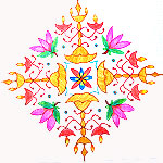 Lamp kolam designs