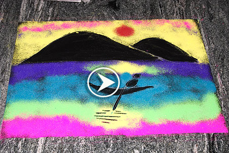 Natural scenery freehand easy Rangoli