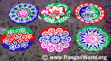 rangoli making using instrument