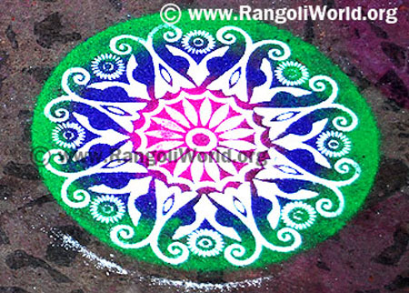simple freehand rangoli design 1