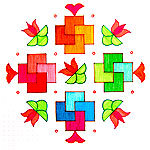 Swastik kolam designs