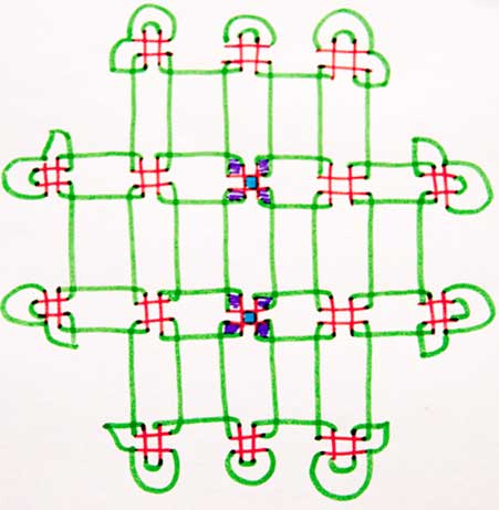 Using Symbol Hash symbol Rangoli Design