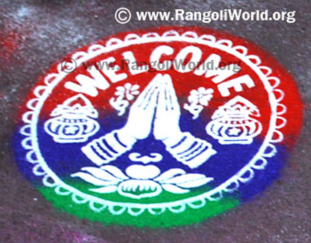 Welcome Rangoli using Instrument