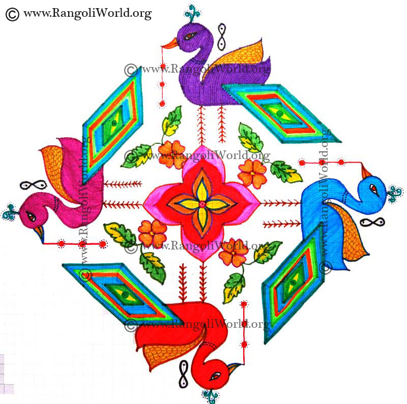 Peacock Kolam