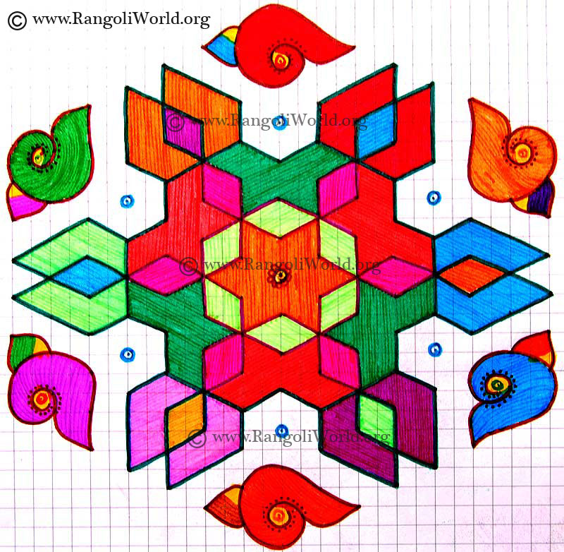 Snail shell kolam