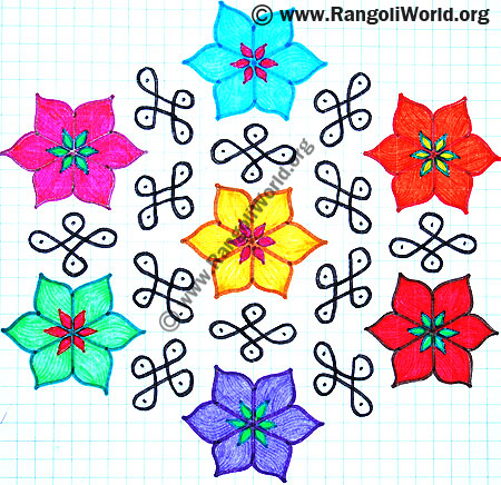 Flower Sikku kolam jun13