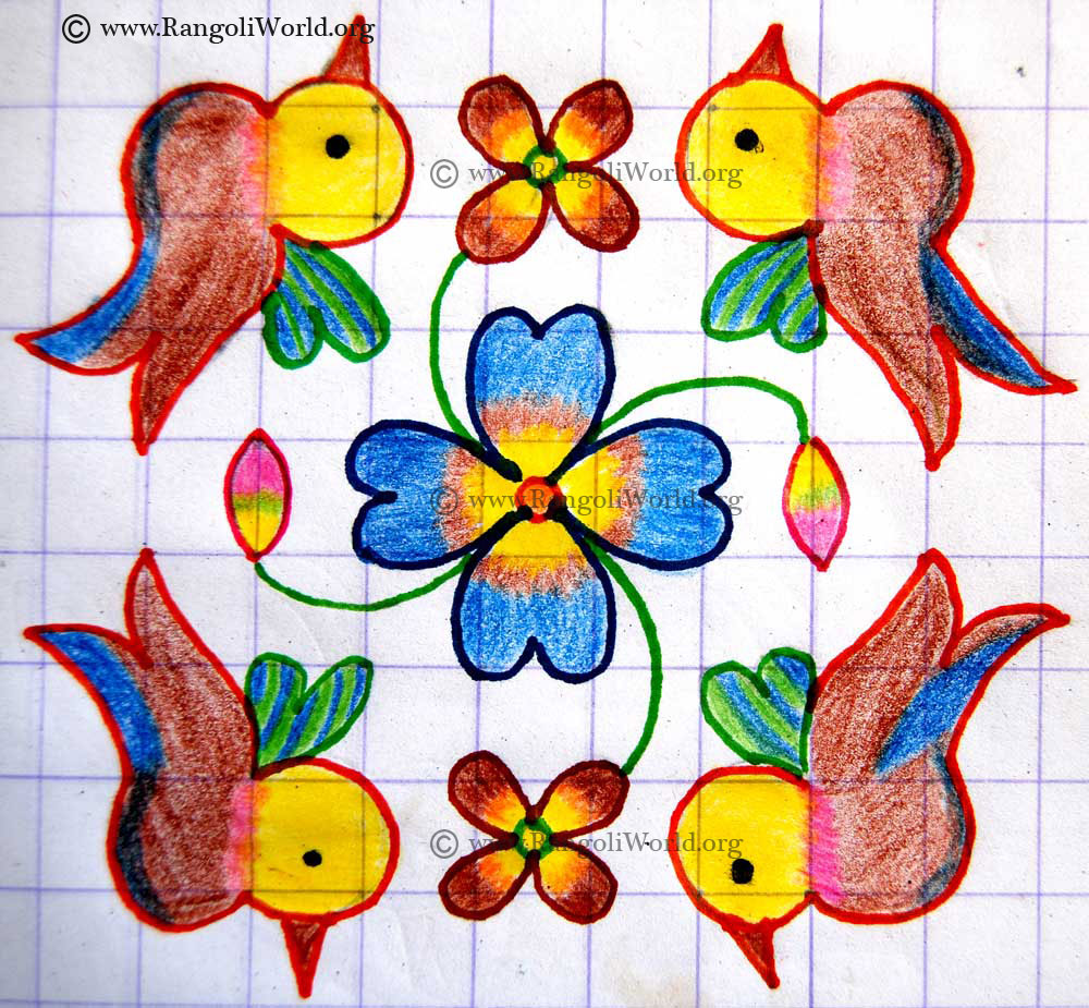 Birds Flower Kolam