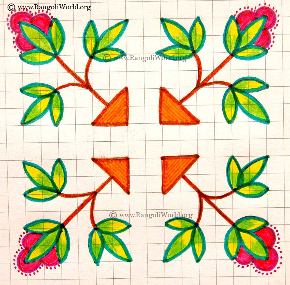 Blossomed Flower Plant Kolam