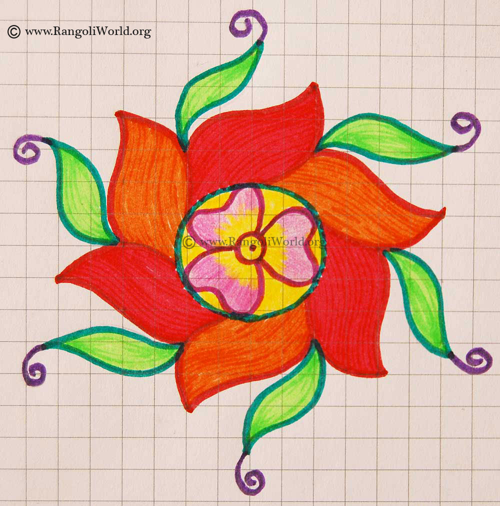Swastika Flower Kolam
