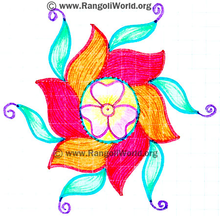 Swastika Flower Kolam