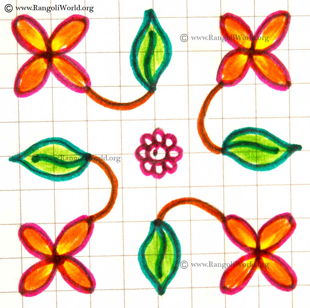 Simple Flower Kolam