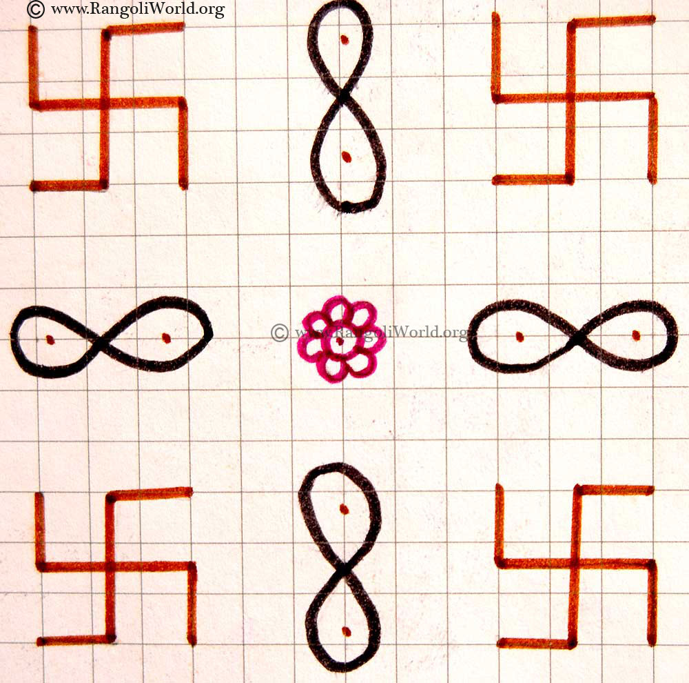 Simple Swastik Sikku kolam