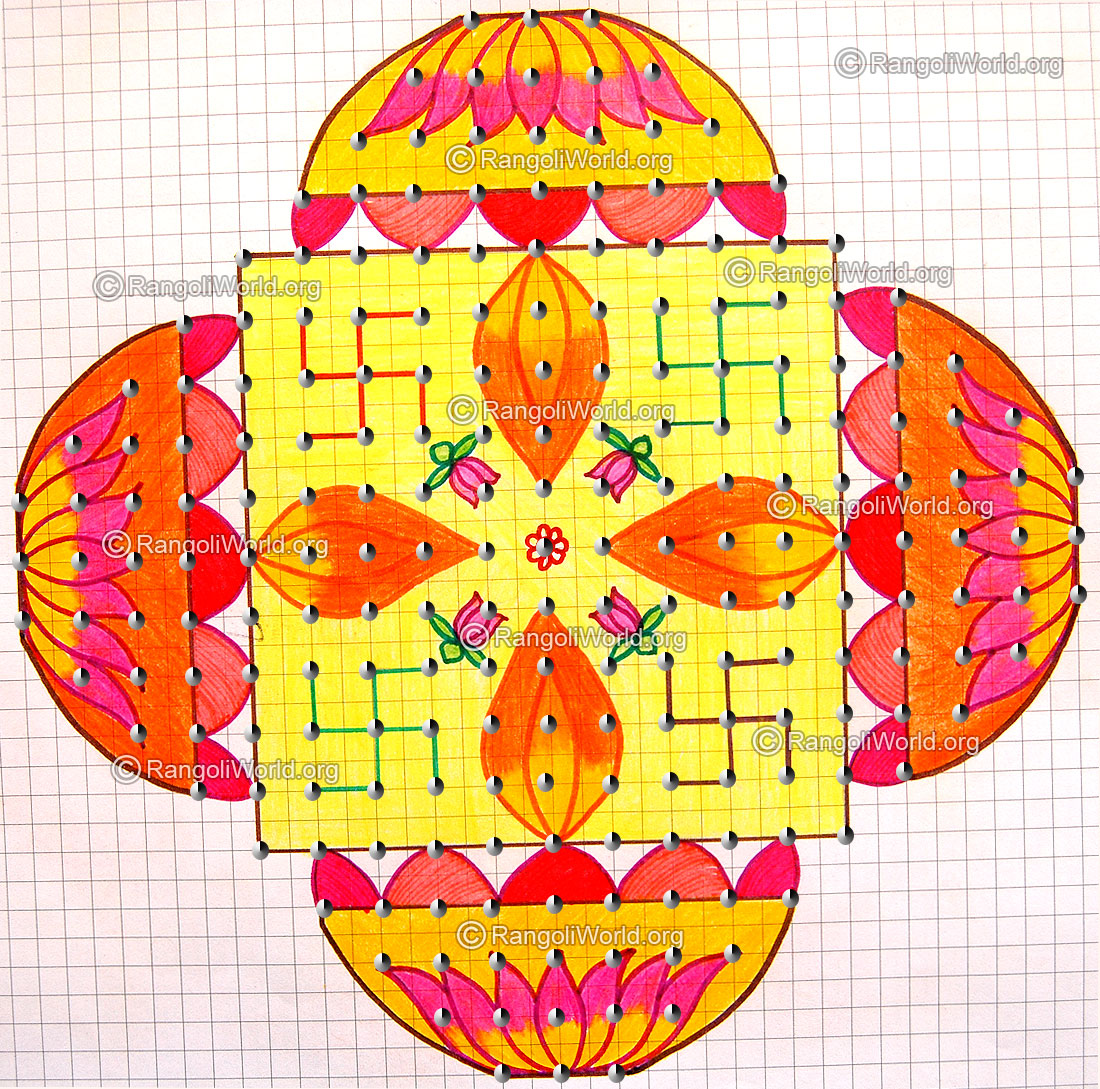 Deepam kolam 3 with dots