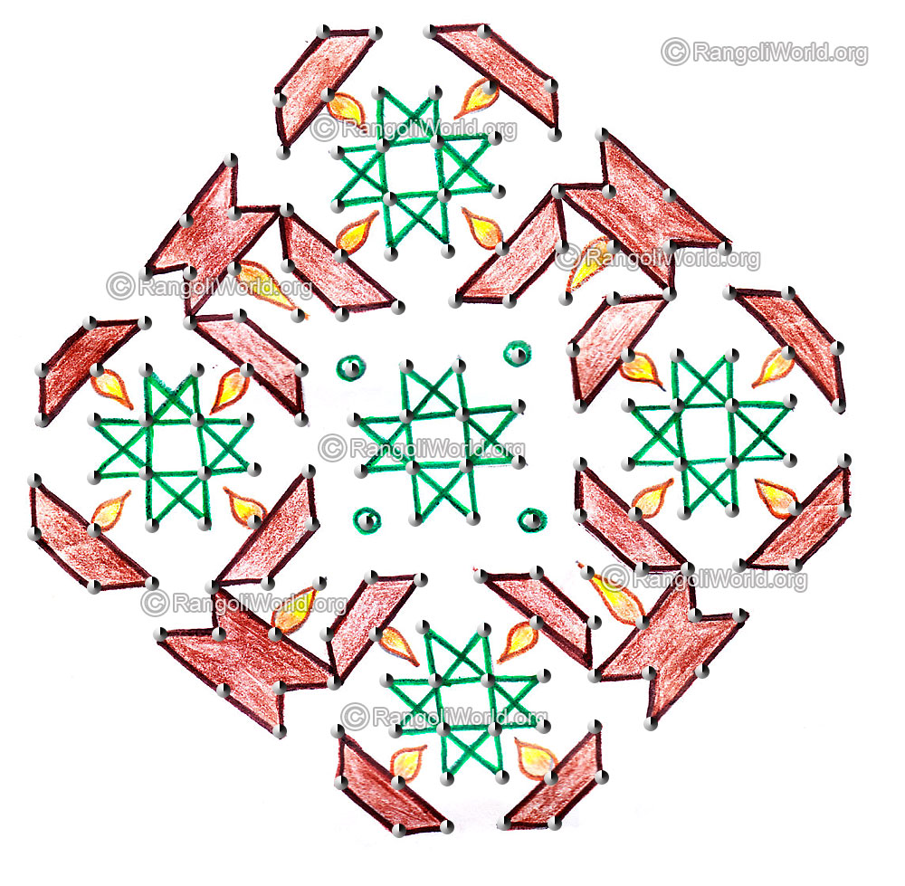 Karthigai deepam kolam1 with dots