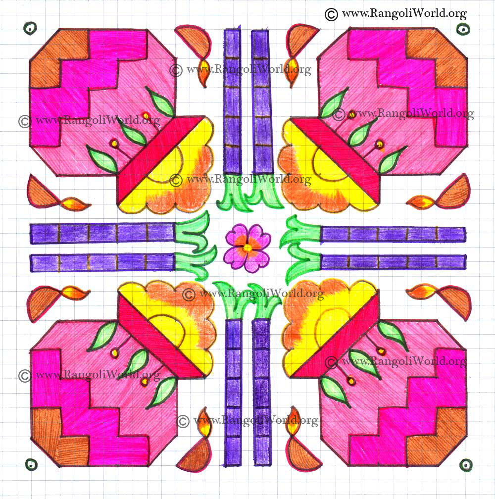Pongal Sugar Cane Kolam