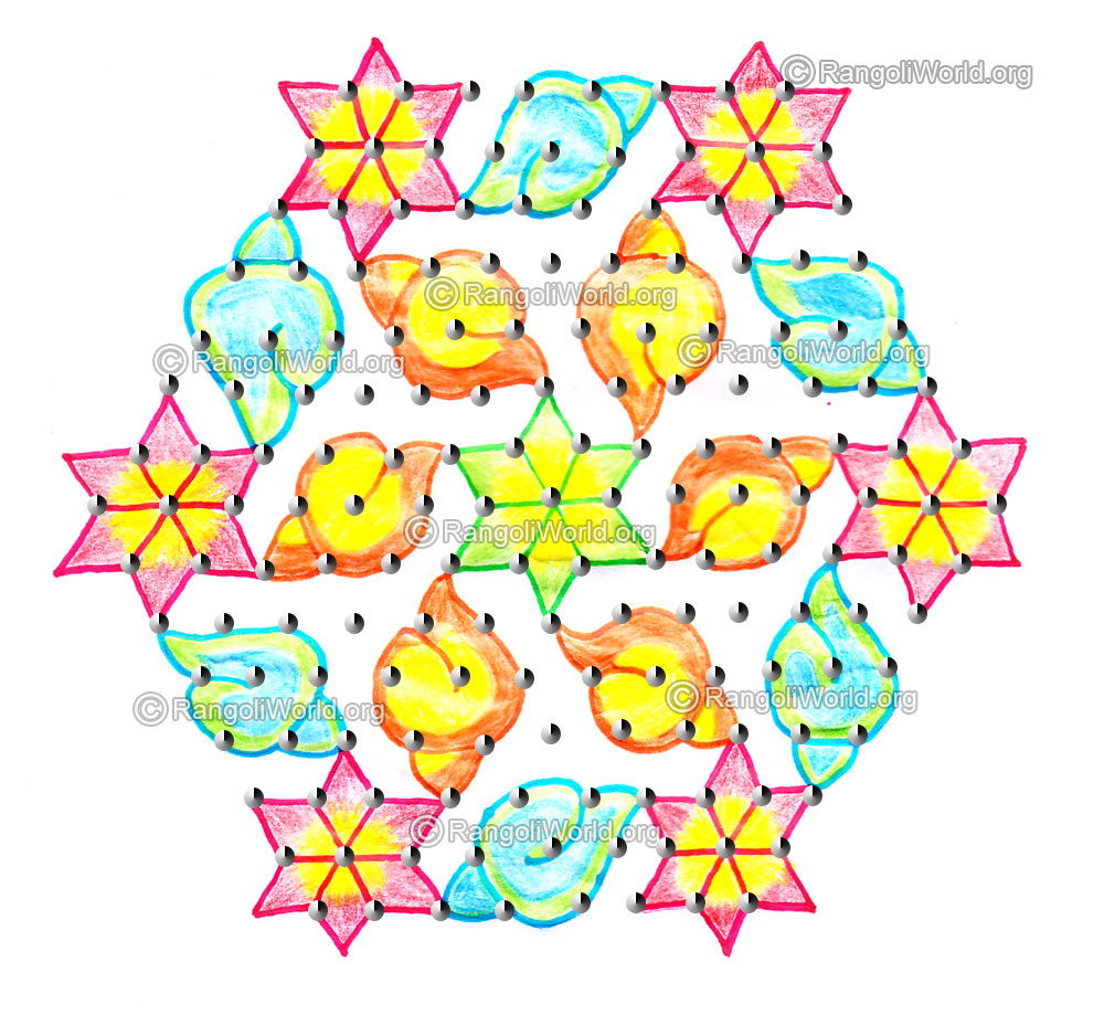 Sangu kolam with dots