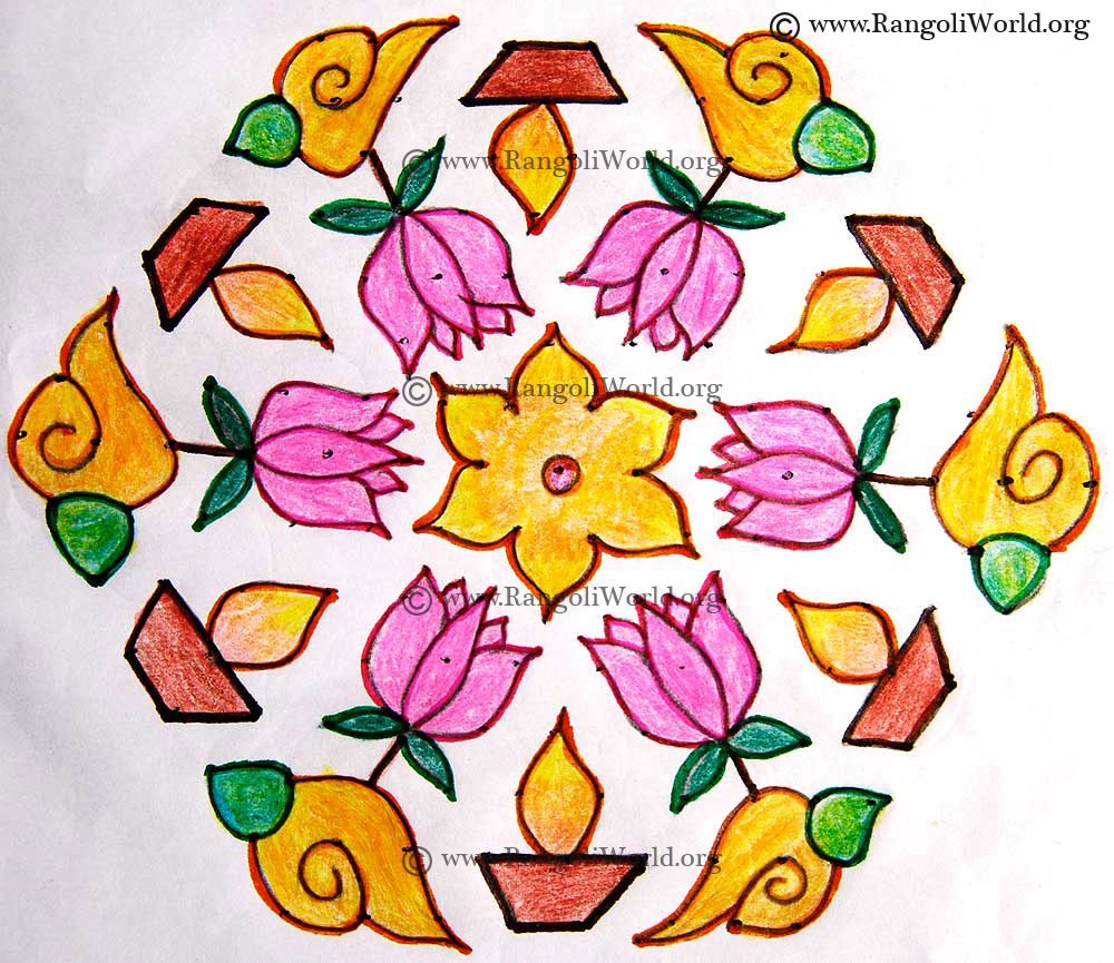 Snail Lotus Kolam