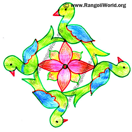 Parrot Bird Kolam