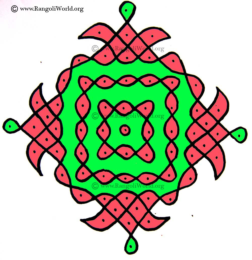 11 to 1 Parallel Dots Kolam