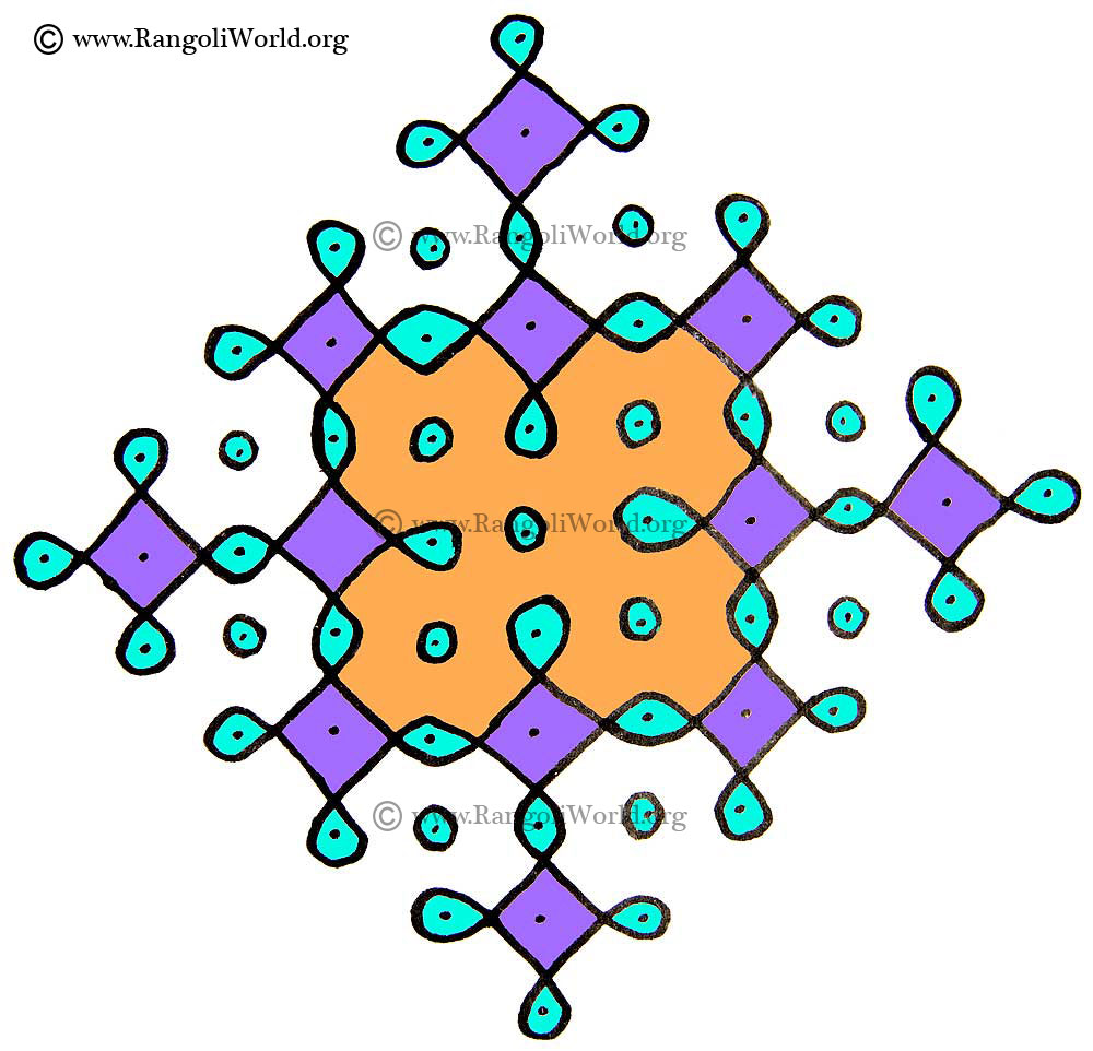 11 to 1 Parallel Dots Kolam