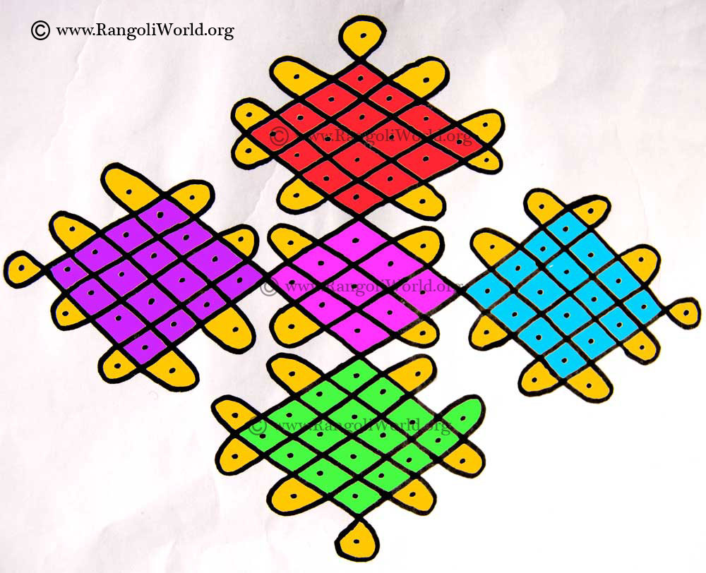 13 to 1 Parallel Dots Kolam